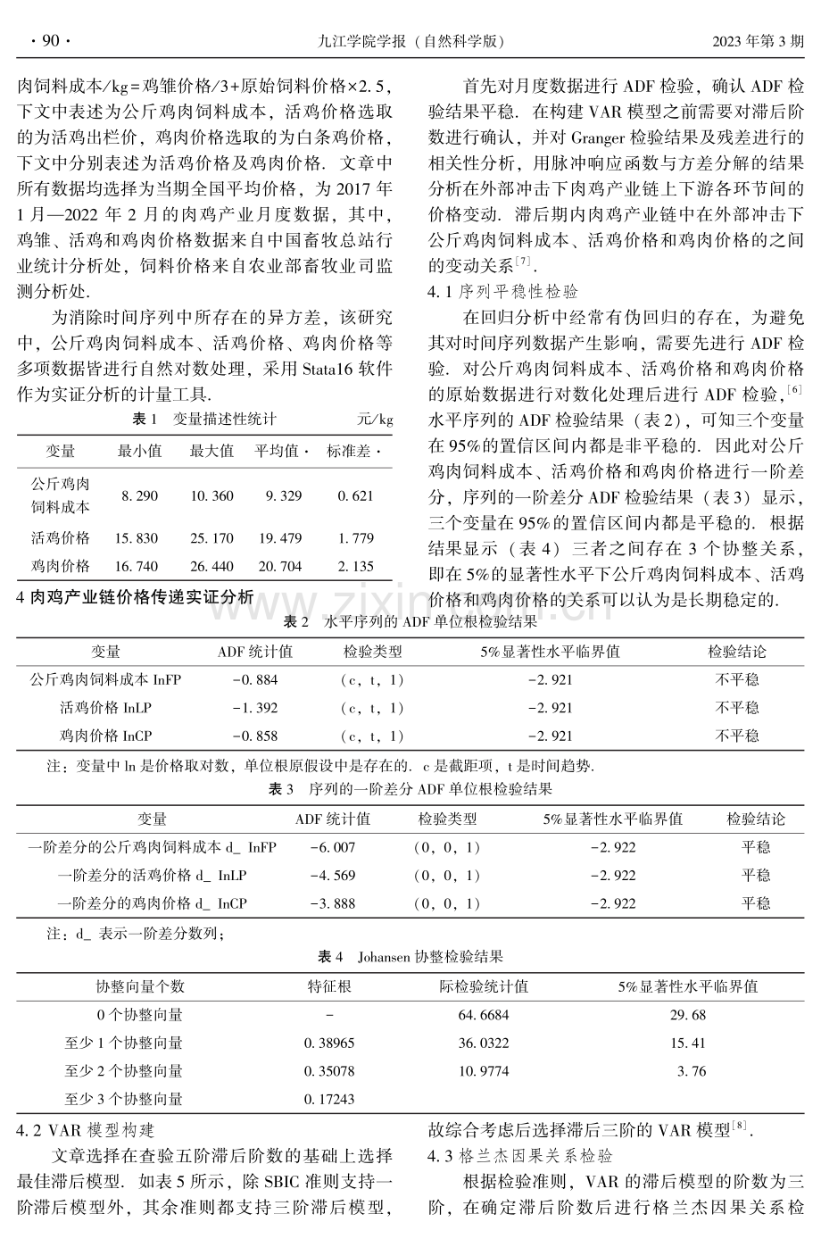 基于VAR模型的肉鸡产业链间价格传导研究.pdf_第3页