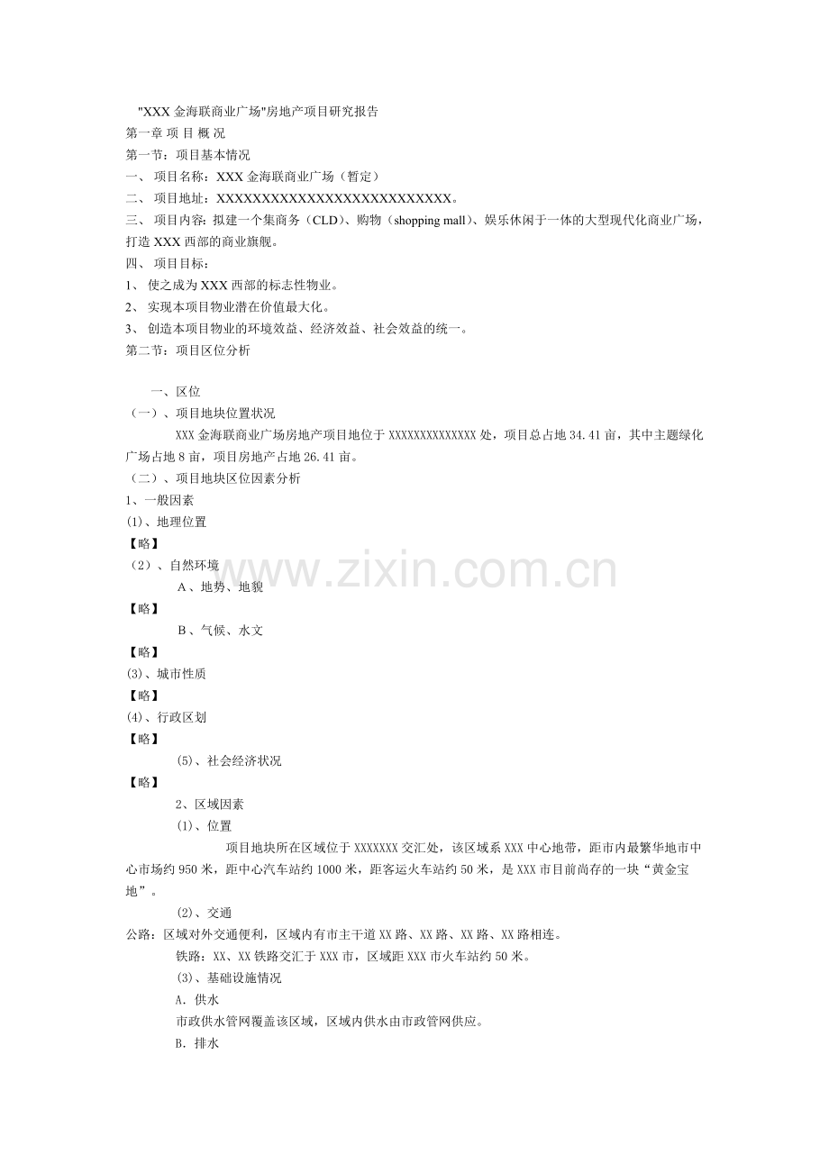 xxx金海联商业广场建设可行性研究报告.doc_第1页