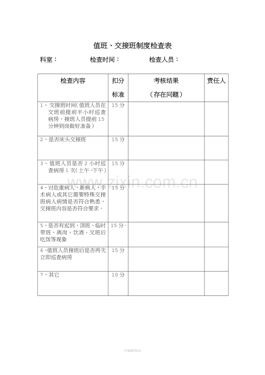 交接班制度检查表.doc_第1页