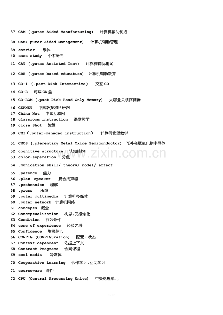 教育技术专业术语英汉对照表.doc_第2页