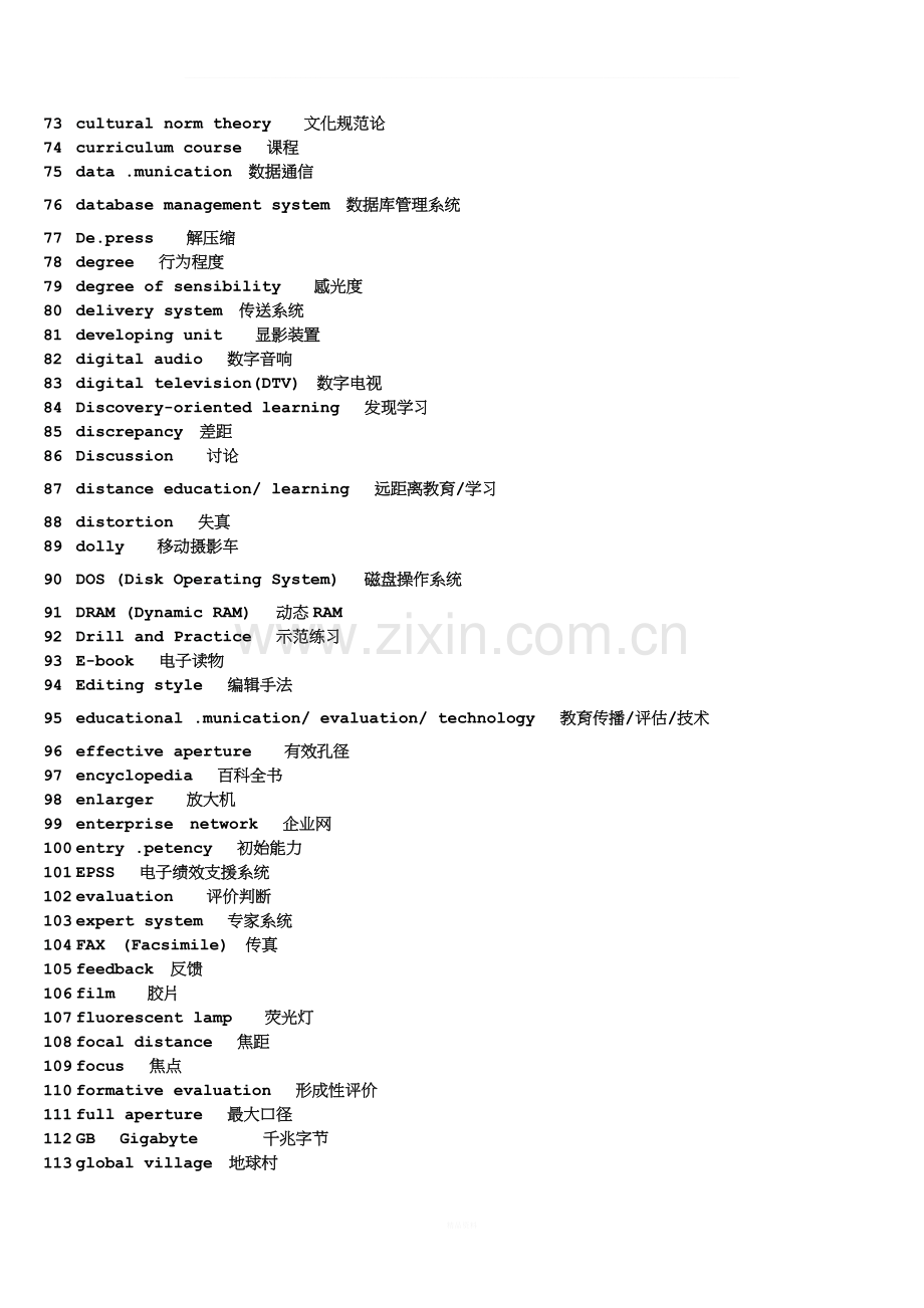 教育技术专业术语英汉对照表.doc_第3页