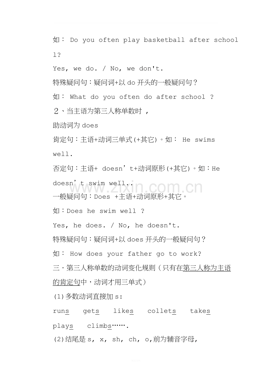 小学英语语法时态讲解与归纳一般现在时.doc_第2页