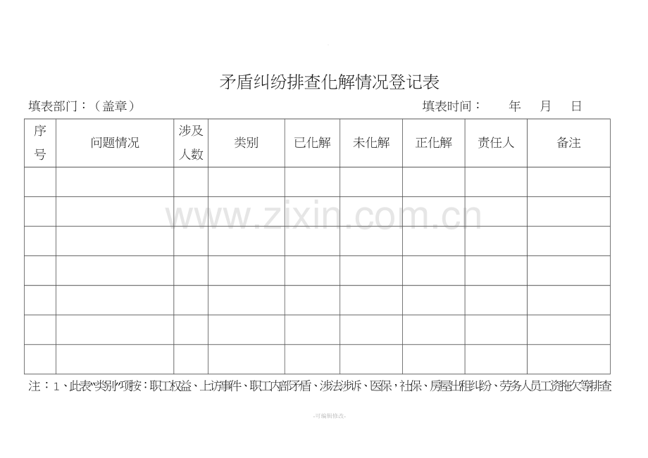 矛盾纠纷排查化解登记表.doc_第1页