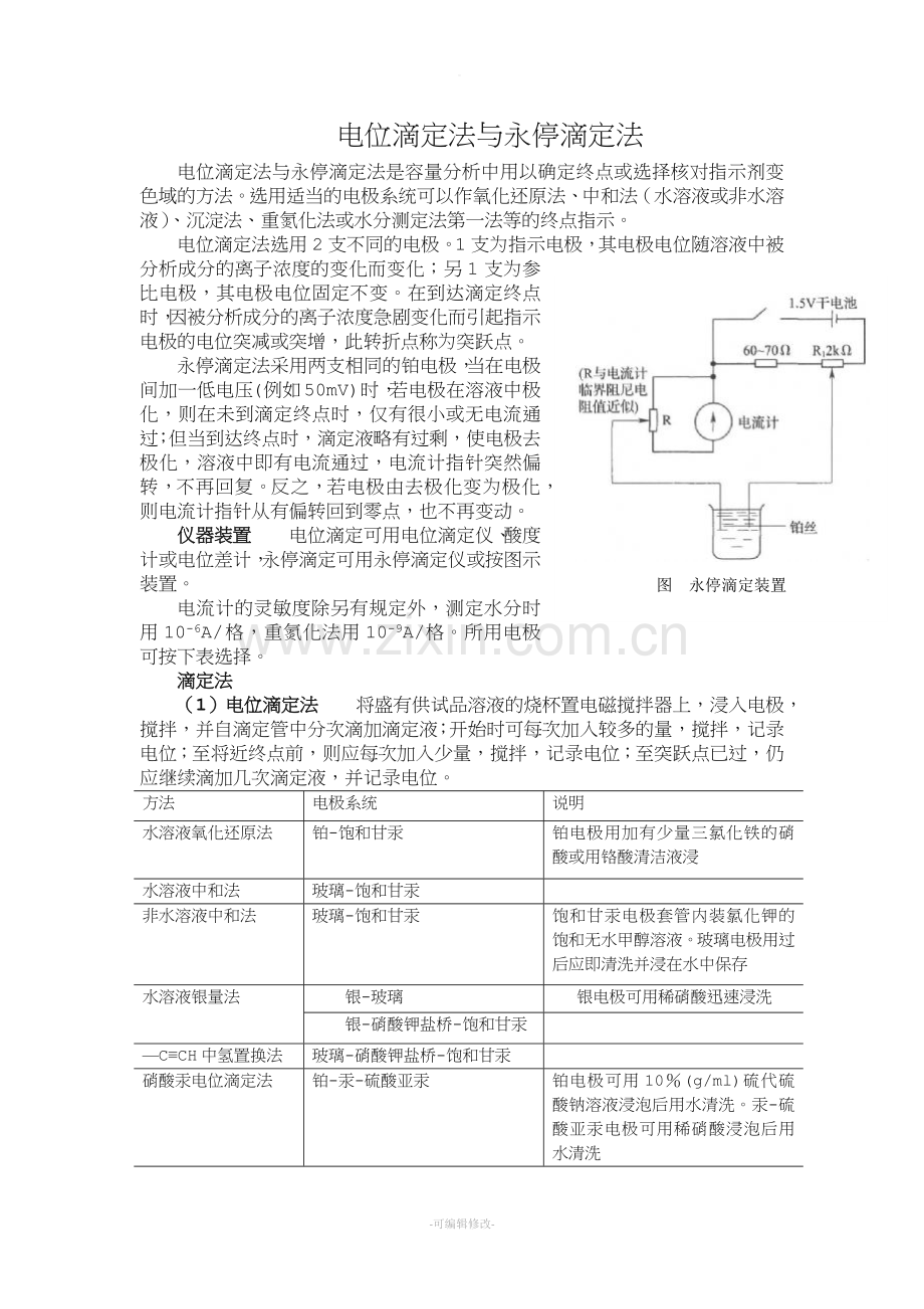 电位滴定法与永停滴定法.doc_第1页