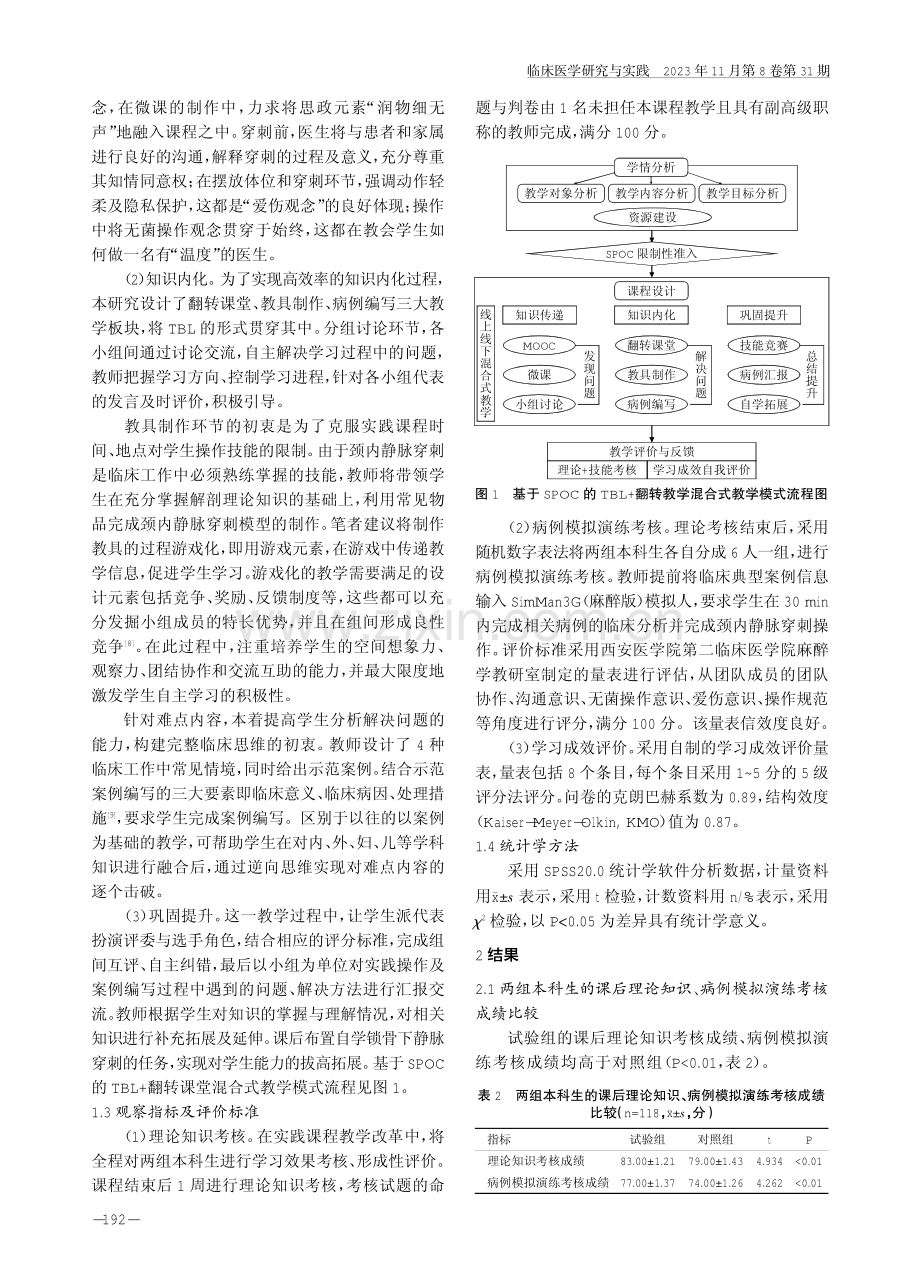 基于SPOC的TBL 翻转课堂混合式教学模式在麻醉实践教学中的应用与探索.pdf_第3页