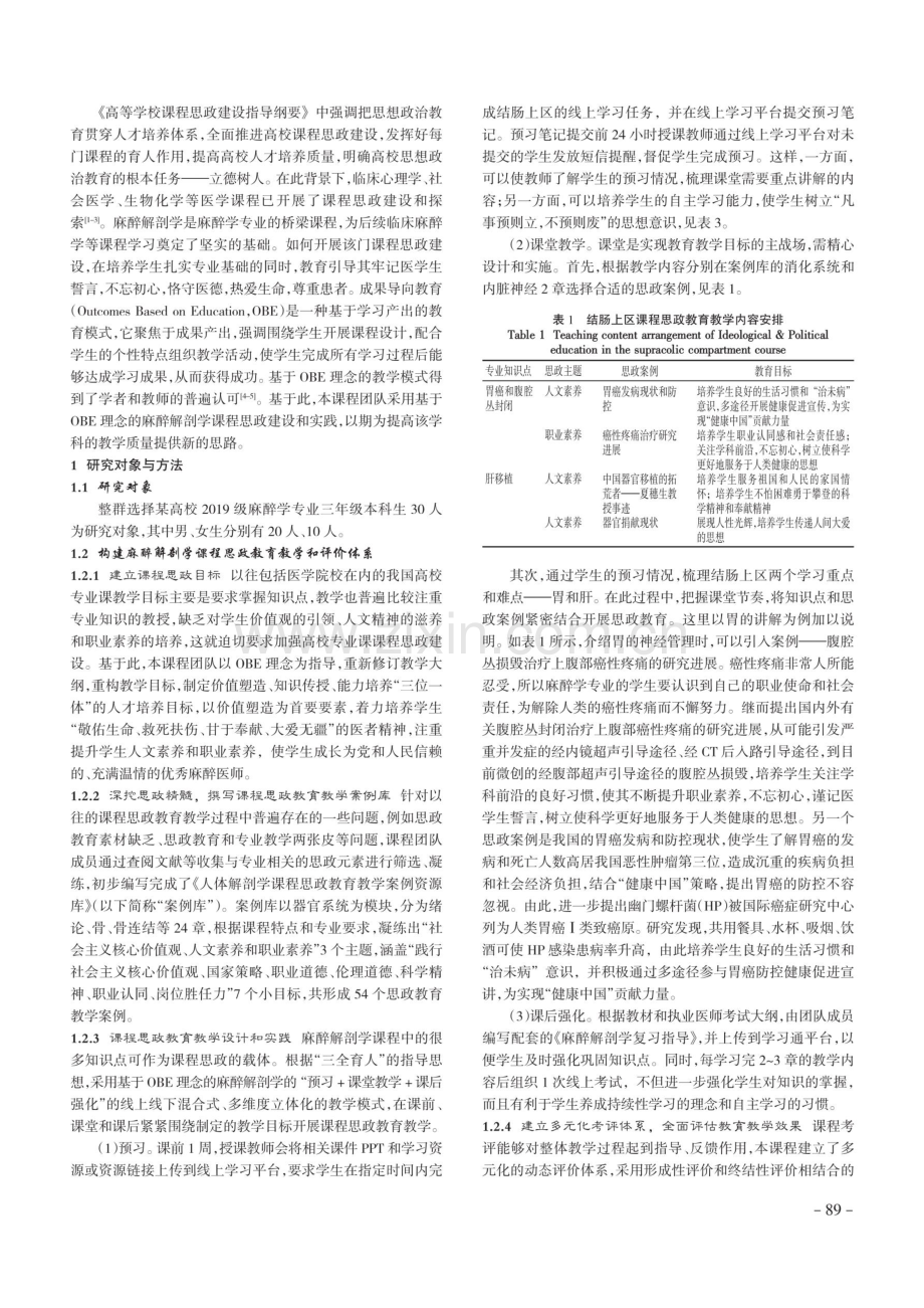 基于OBE理念的麻醉解剖学课程思政建设与实践.pdf_第2页