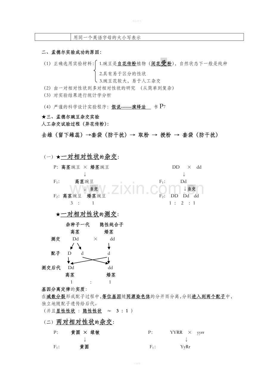 高中生物必修二第一章知识点总结.doc_第3页