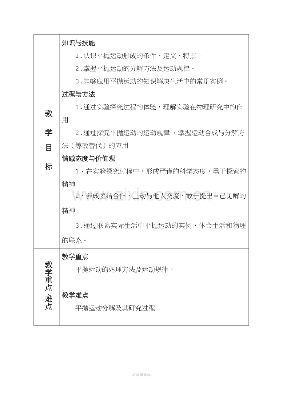 平抛运动教学设计.doc_第2页