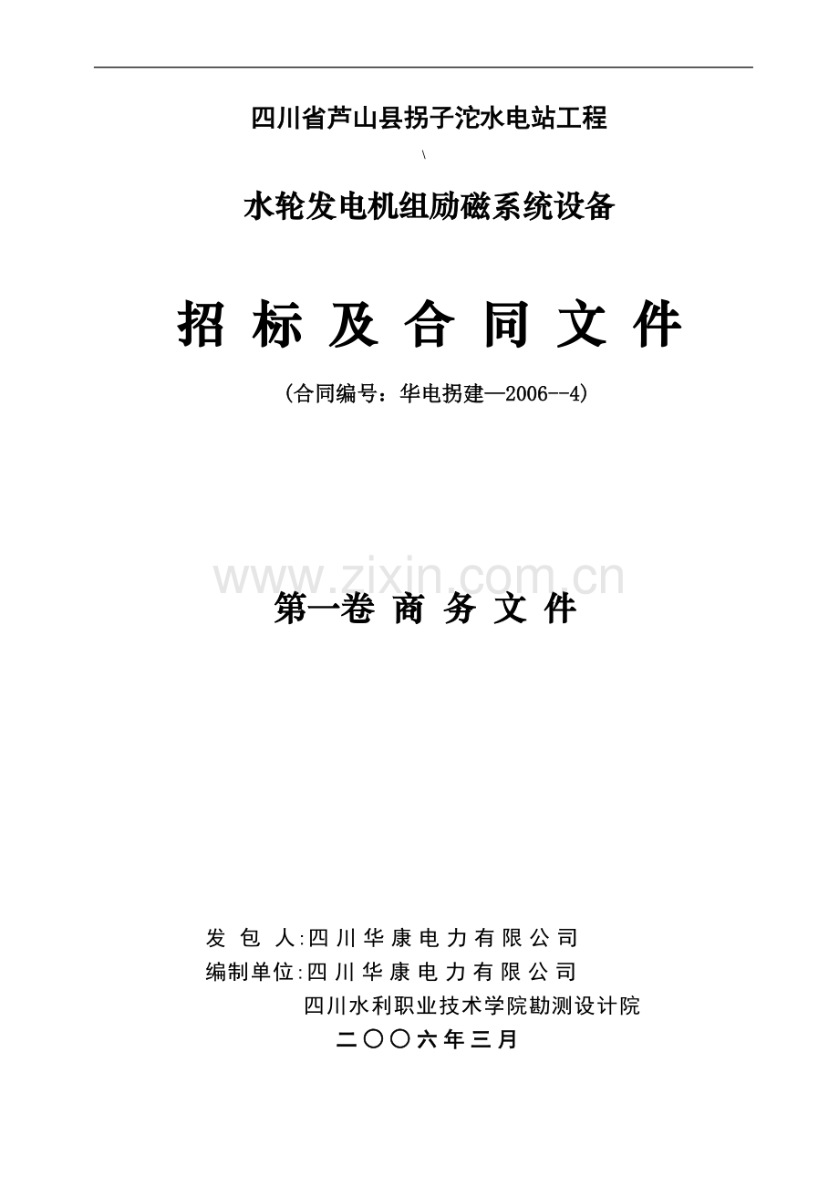 水电站工程水轮发电机组励磁系统设备招投标及全同文件.doc_第3页