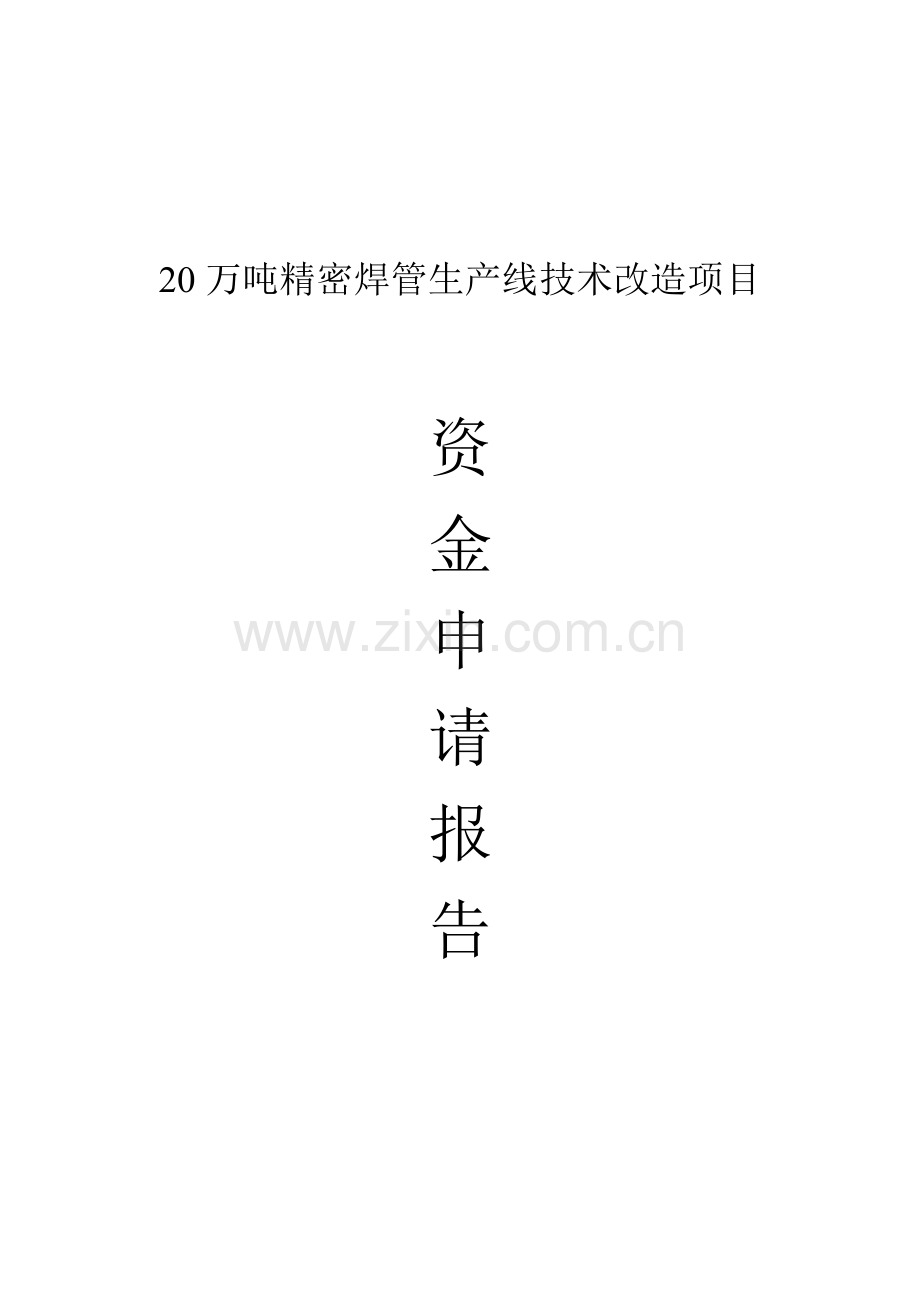 20万吨年精密焊管生产线技术改造项目资金可行性研究报告.doc_第1页