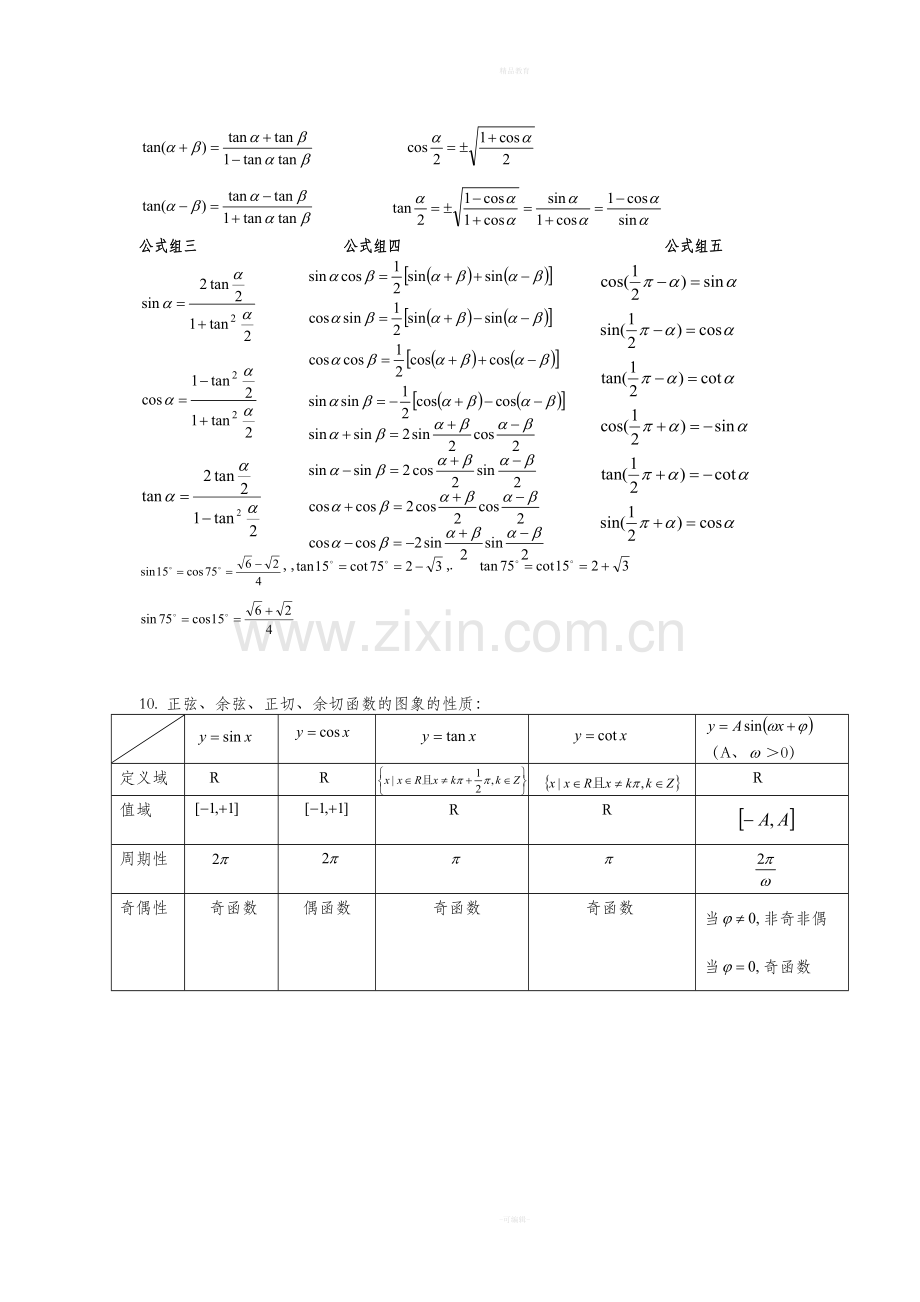 高中数学三角函数知识点总结.doc_第3页