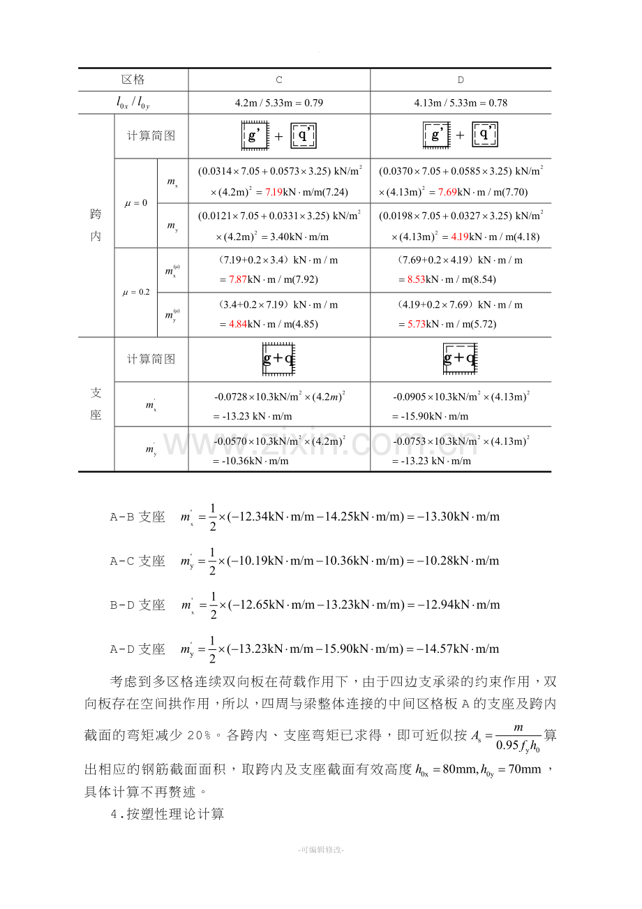 整体式双向板肋梁楼盖设计例题.doc_第3页