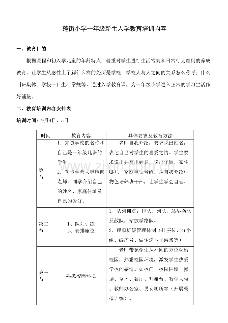 重点小学小学一年级新生入学教育培训内容.docx_第2页