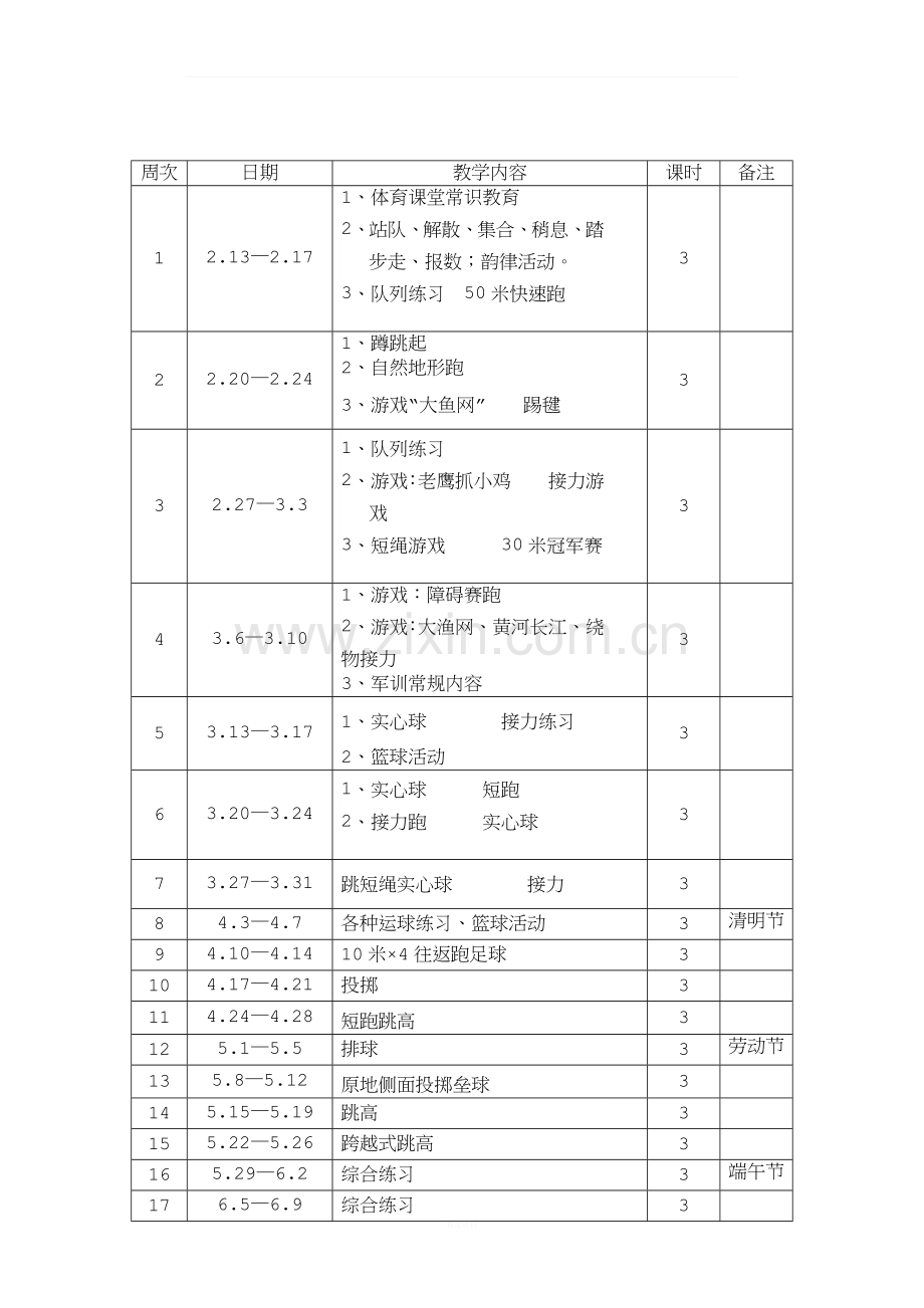 四年级下册体育教学计划.docx_第3页