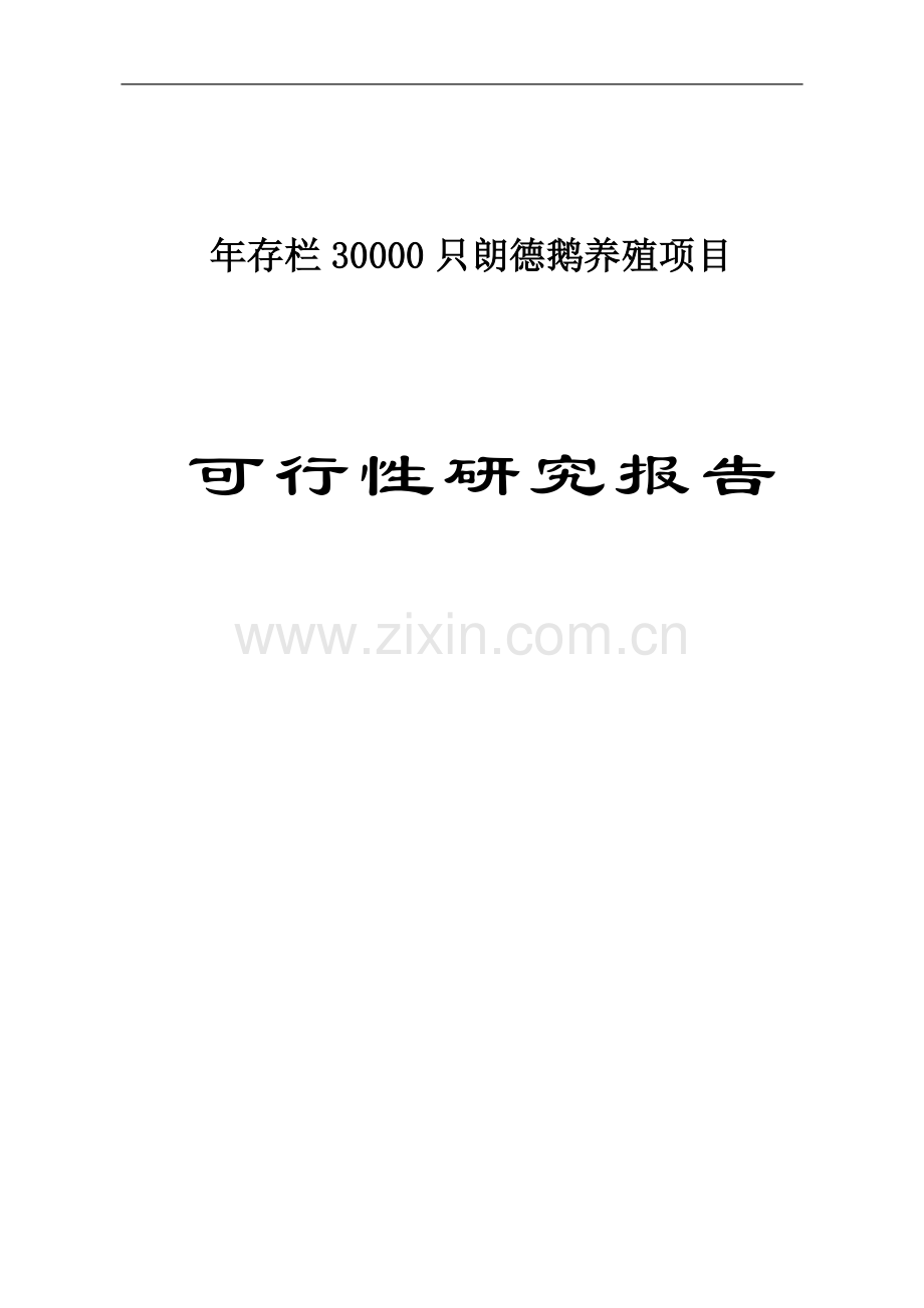 年存栏30000只朗德鹅养殖项目可行性研究报告.doc_第1页