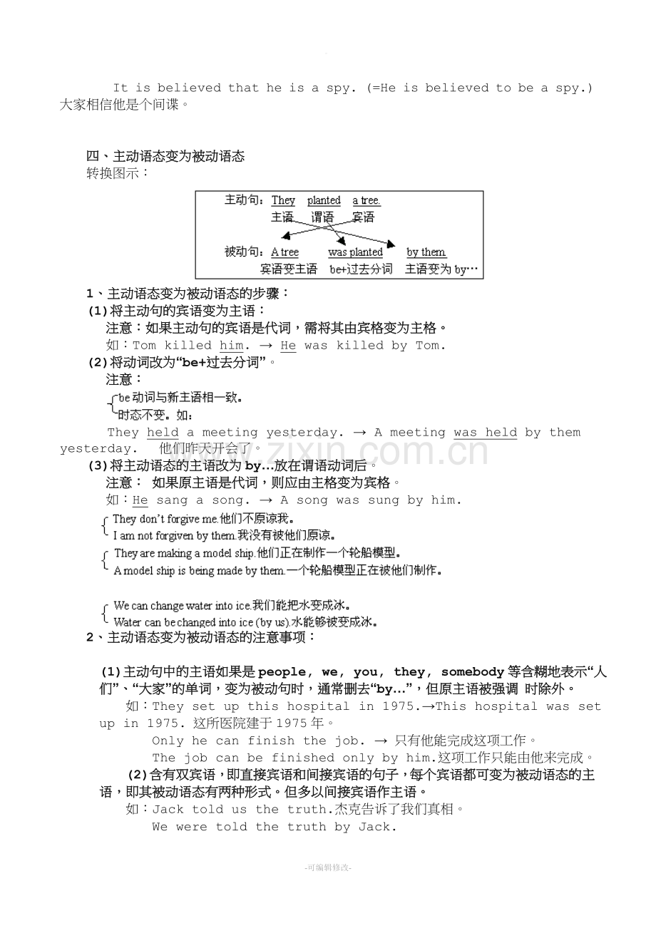 初中被动语态及练习题.doc_第3页