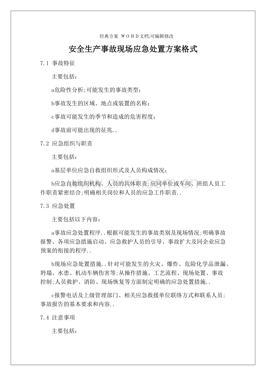 安全生产事故现场应急处置方案格式.docx_第1页