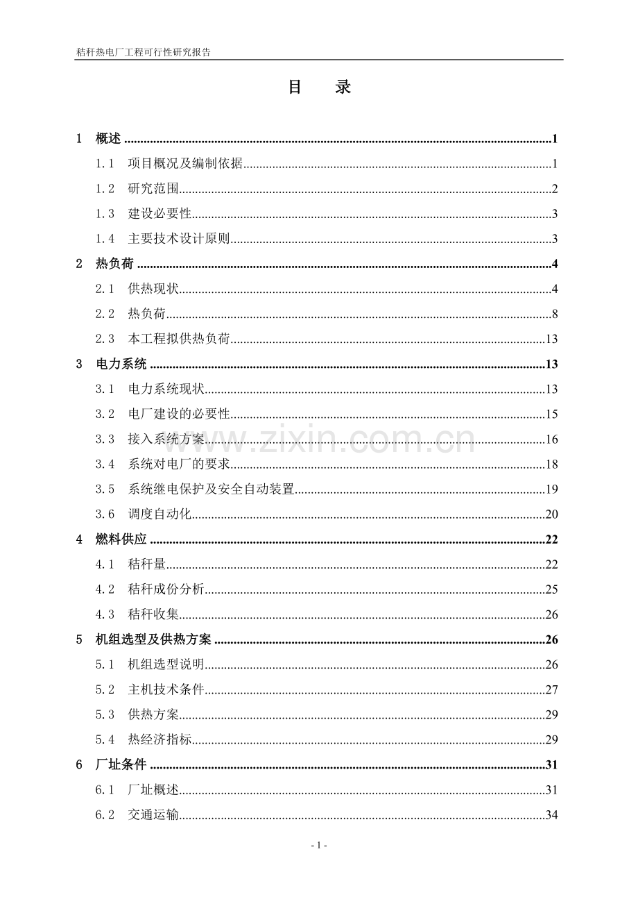 某秸秆热电厂工程建设可行性研究报告.doc_第1页