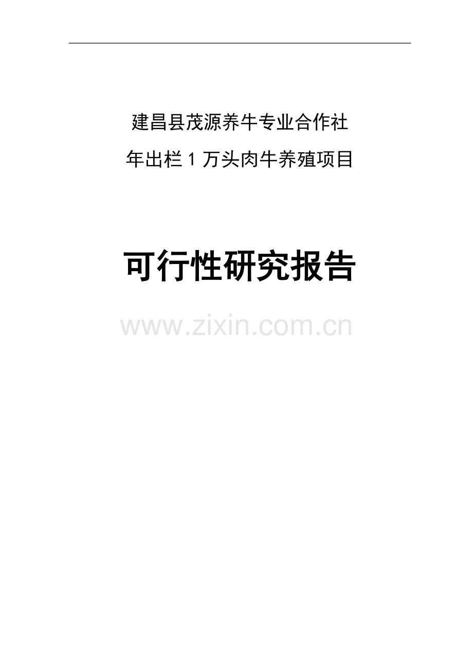 年出栏1万头优质肉牛养殖项目可行性研究报告.doc_第1页