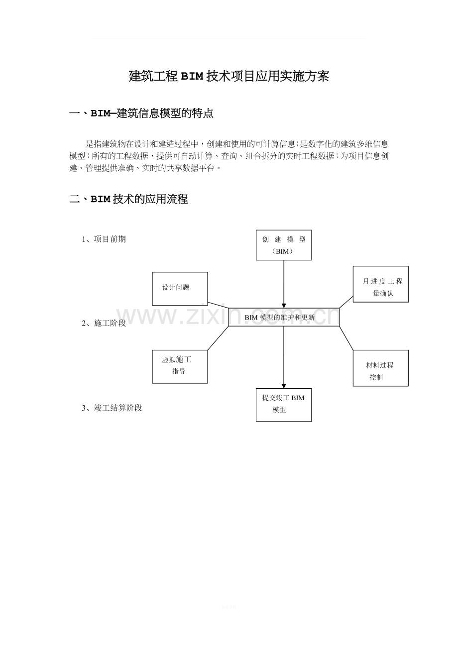 建筑工程BIM技术项目应用实施方案.doc_第1页