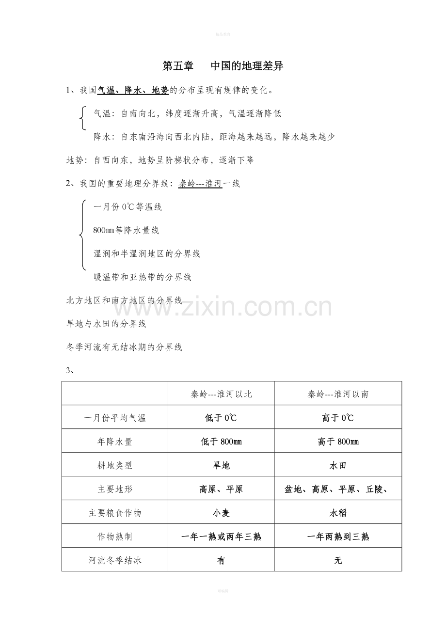 地理八年级下册期末复习提纲.doc_第1页