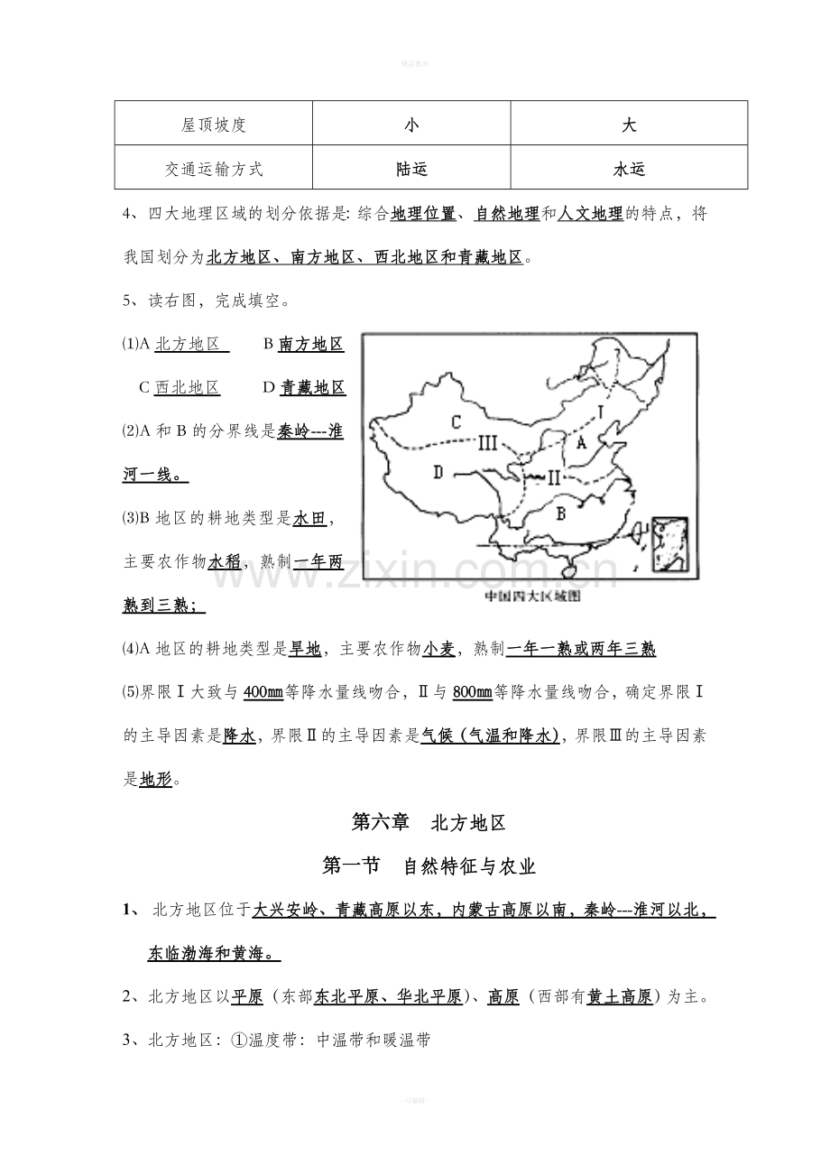 地理八年级下册期末复习提纲.doc_第2页