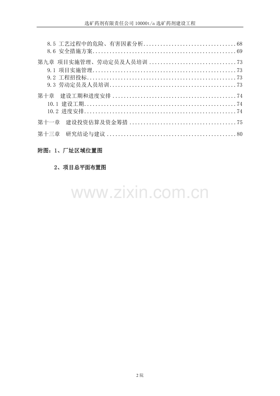 药剂有限责任公司10000ta选矿药剂建设工程建设可行性分析研究论证报告.doc_第2页