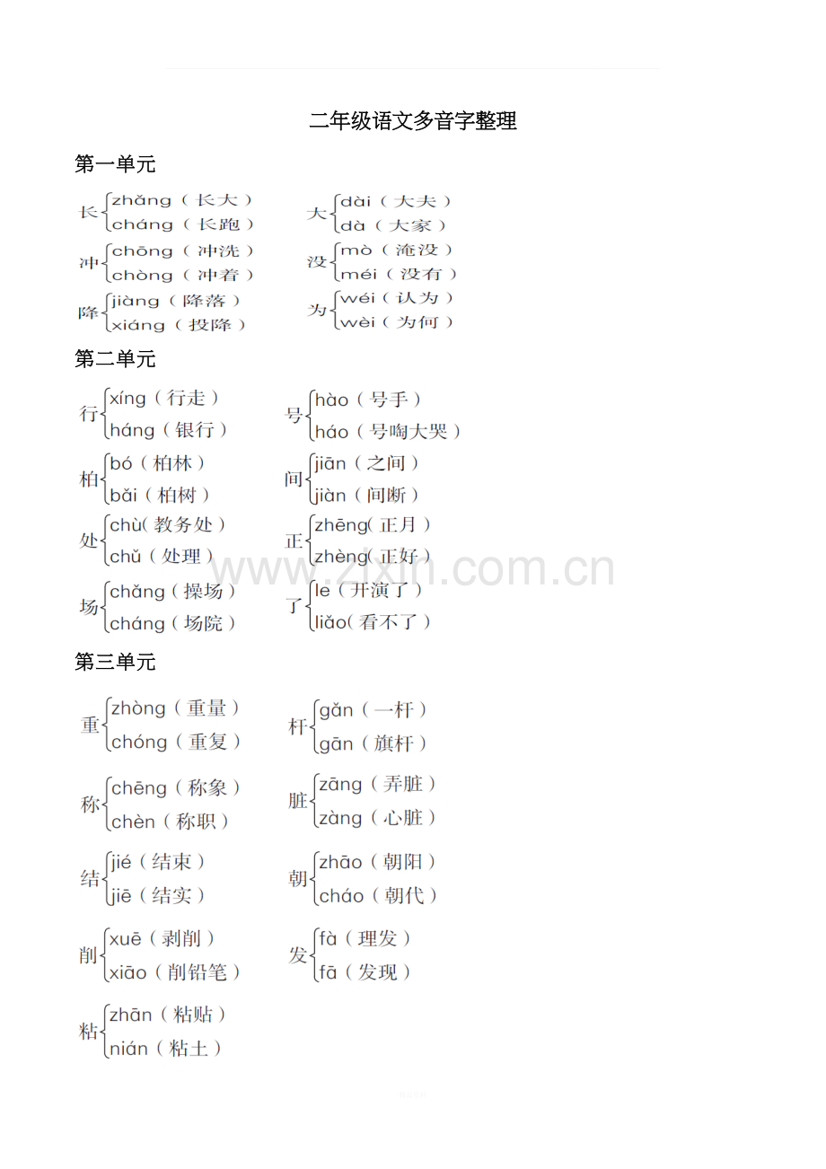 部编版二年级语文易读错的字和多音字整理归类.doc_第3页