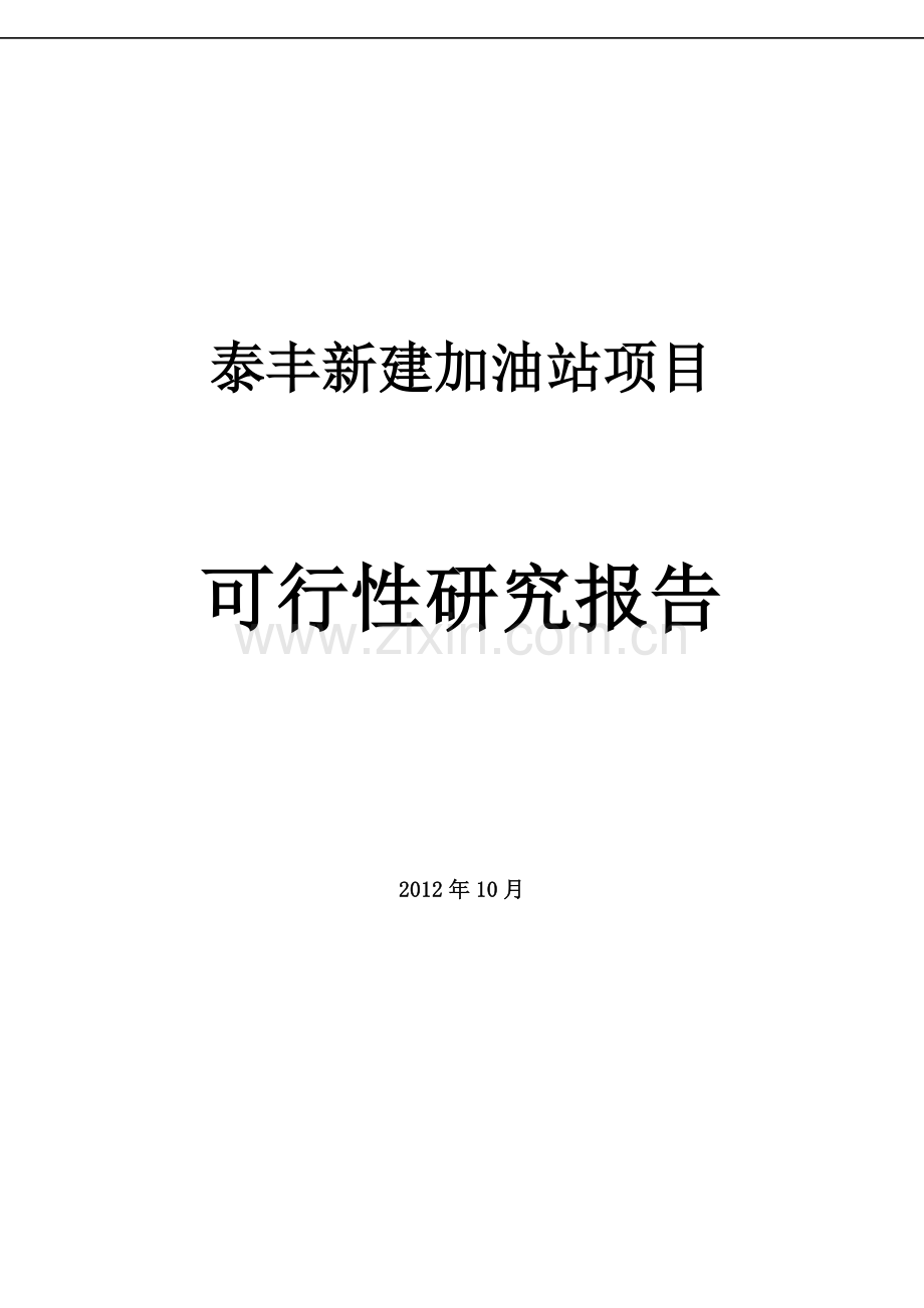 泰丰新建加油站项目可行性研究报告书.doc_第1页