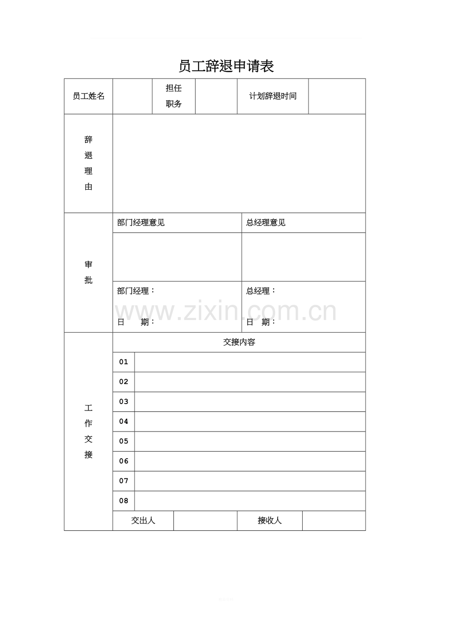 员工辞退申请表.doc_第1页