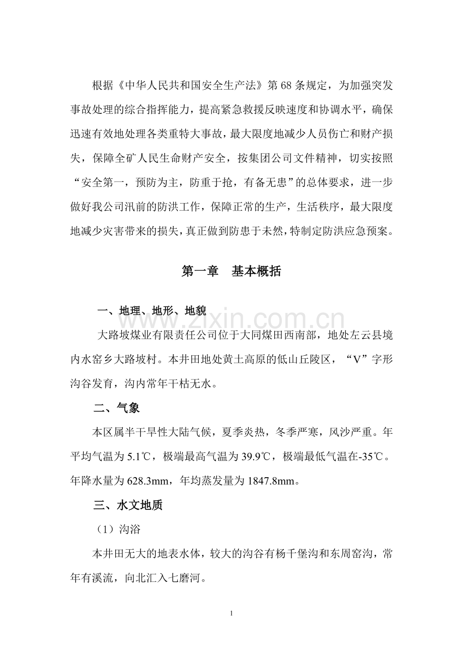 煤业公司煤矿生产安全事故应急预案.doc_第1页