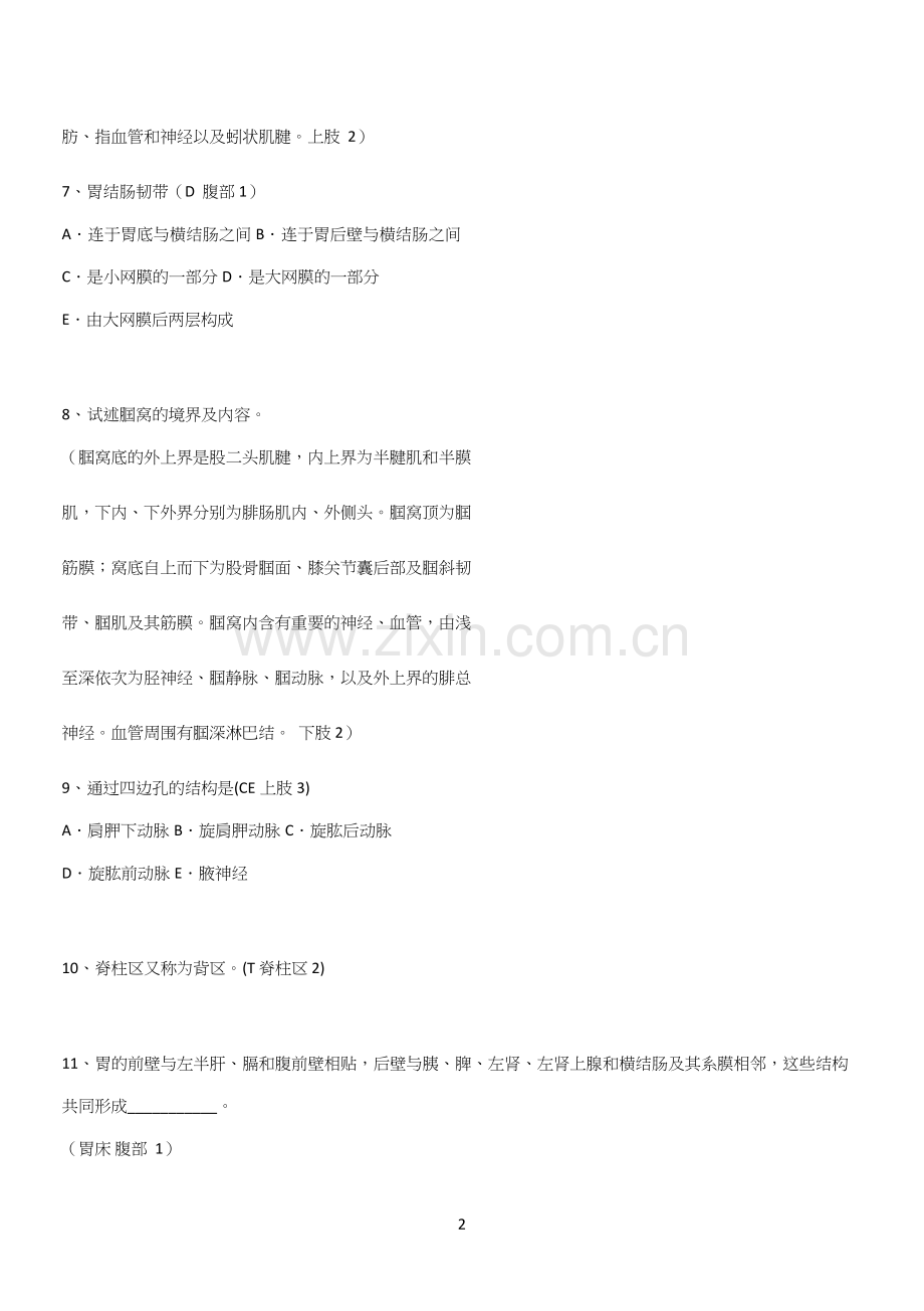 2024年局部解剖学考试(三十六).docx_第2页