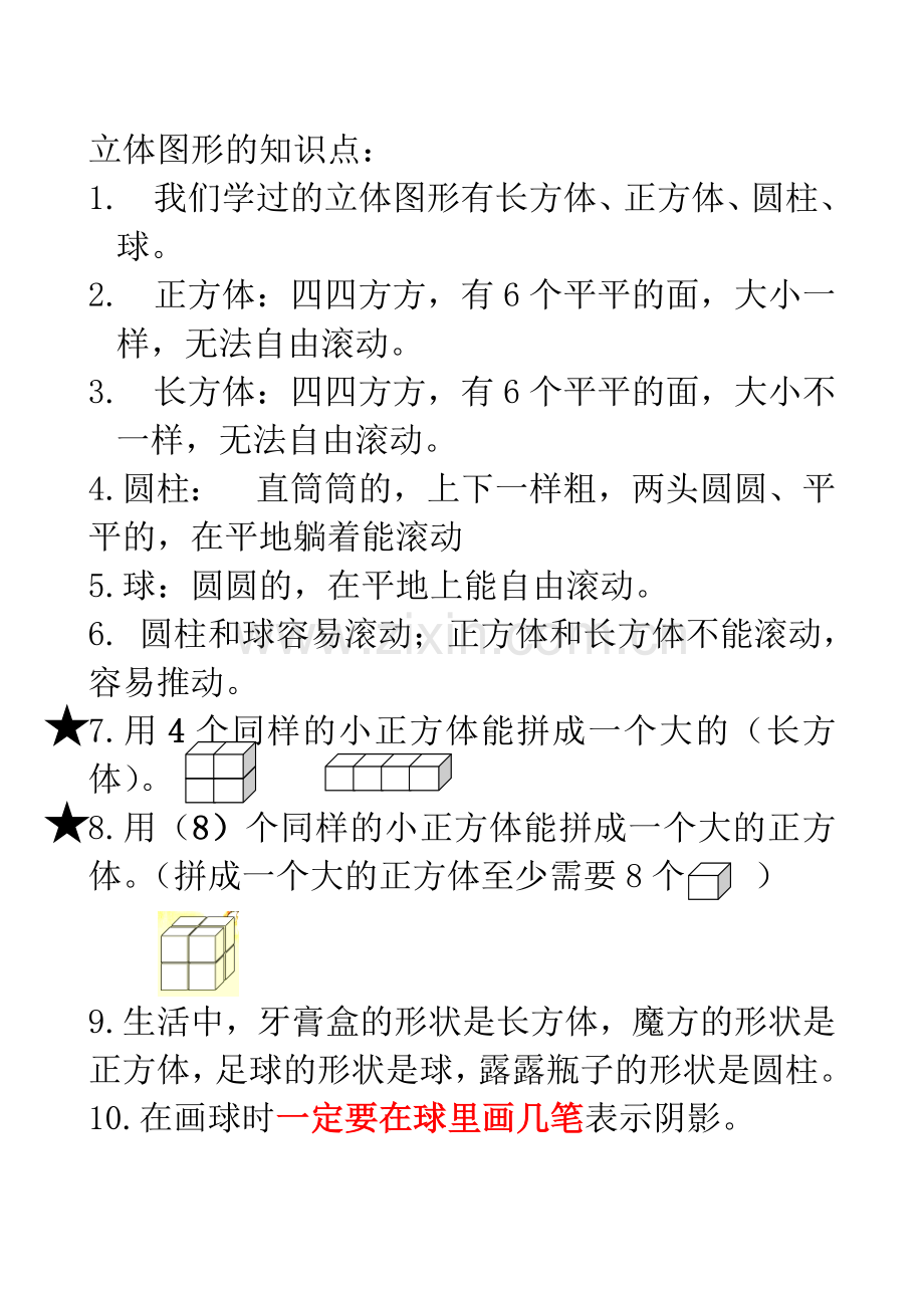 认识立体图形单元练习.doc_第1页