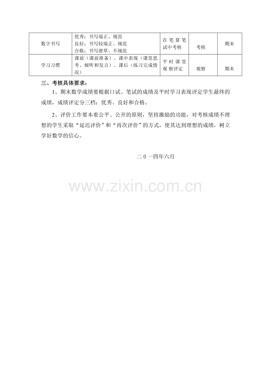 (数学)鹿城区小学数学二年级下册学业质量过关考核评价方案.doc_第2页