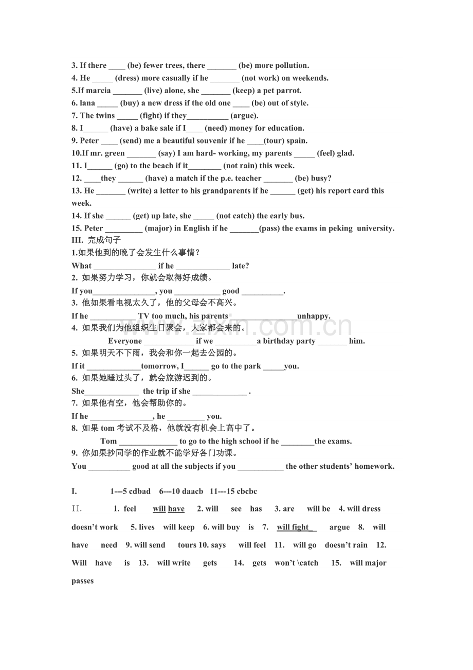 if条件状语从句练习及答案.doc_第2页