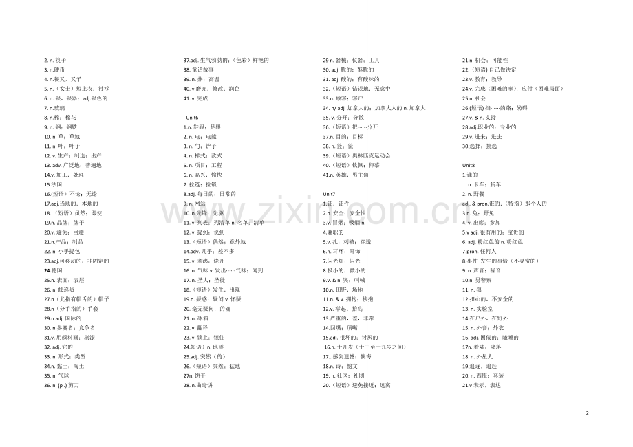 -新人教版九年级英语单词表默写全册版.doc_第2页