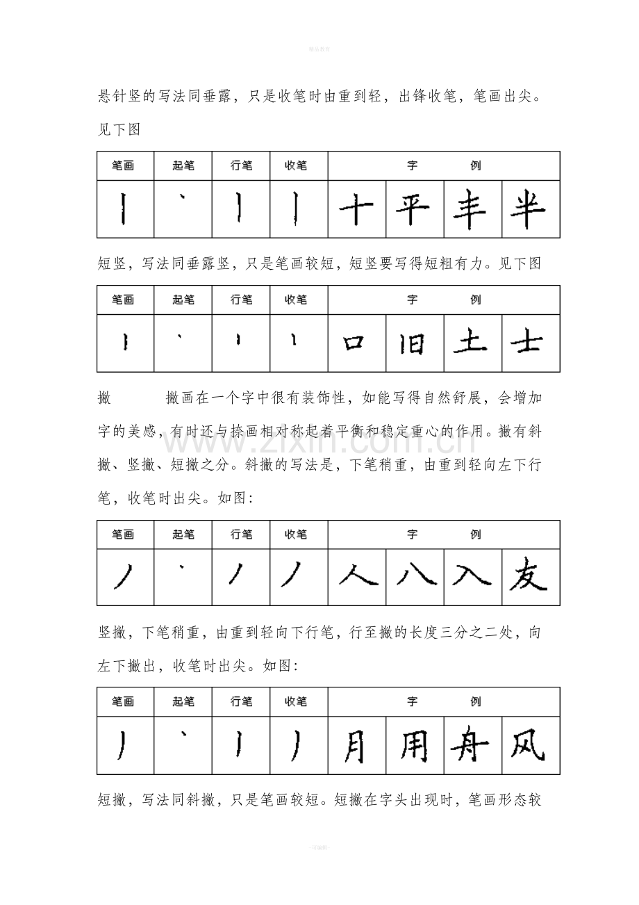 硬笔书法基本笔画讲解与实例.doc_第2页