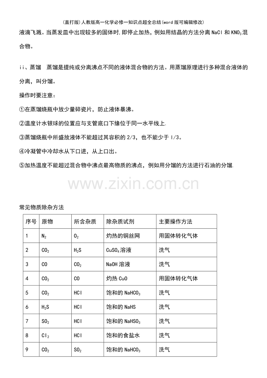 人教版高一化学必修一知识点超全总结.pdf_第3页