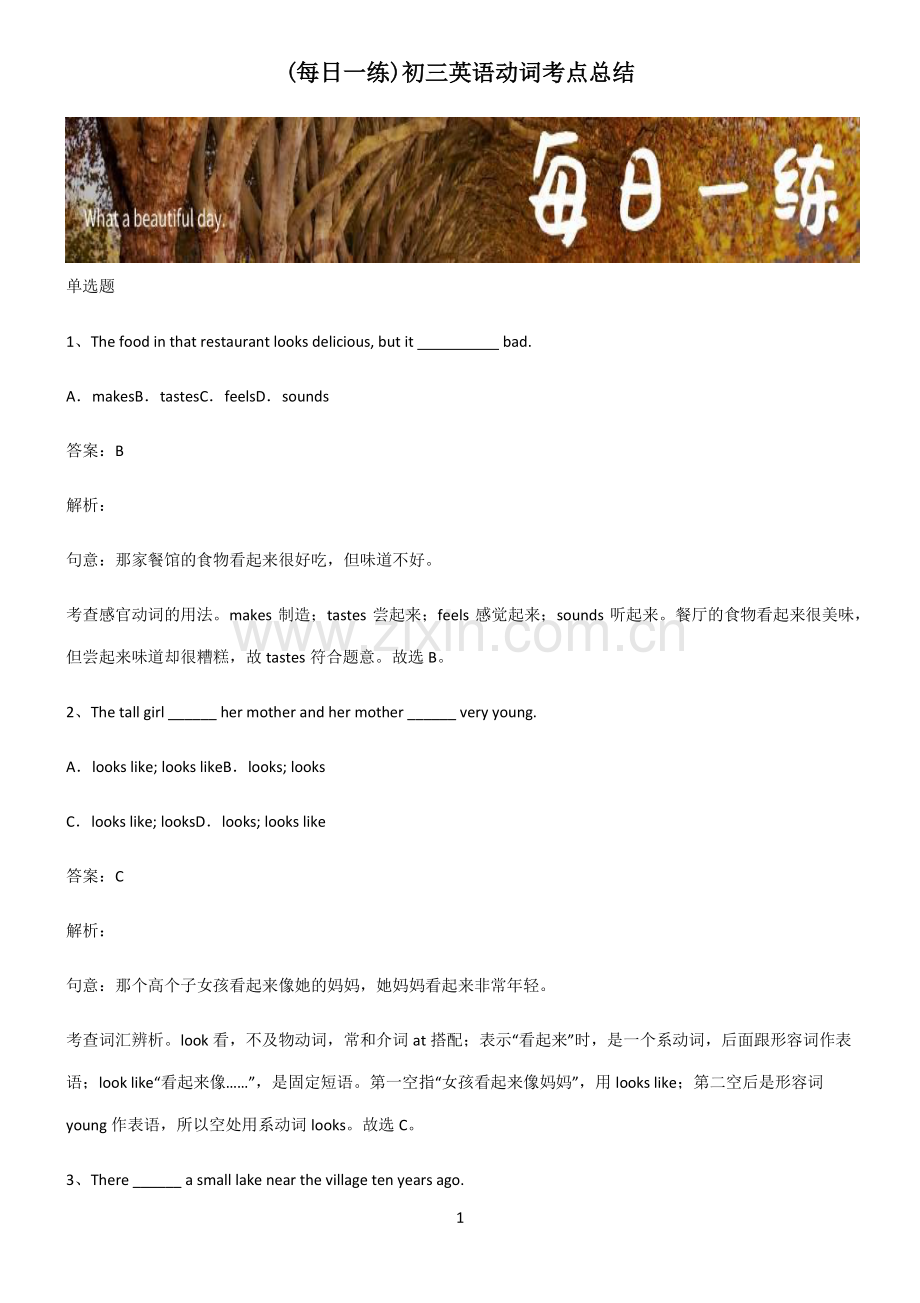 初三英语动词考点总结.pdf_第1页