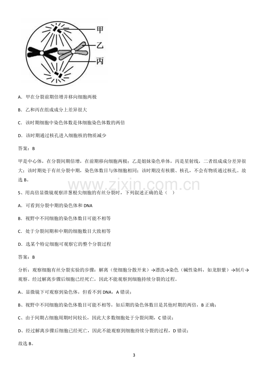 洛阳市高中生物第6章细胞的生命历程知识总结例题.pdf_第3页