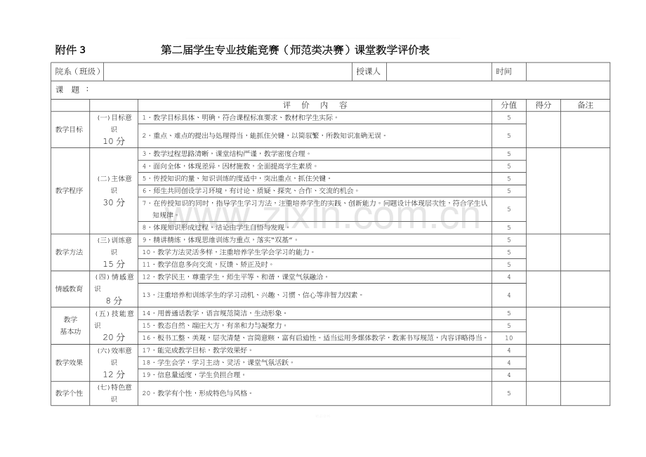 讲课比赛评分标准.doc_第1页