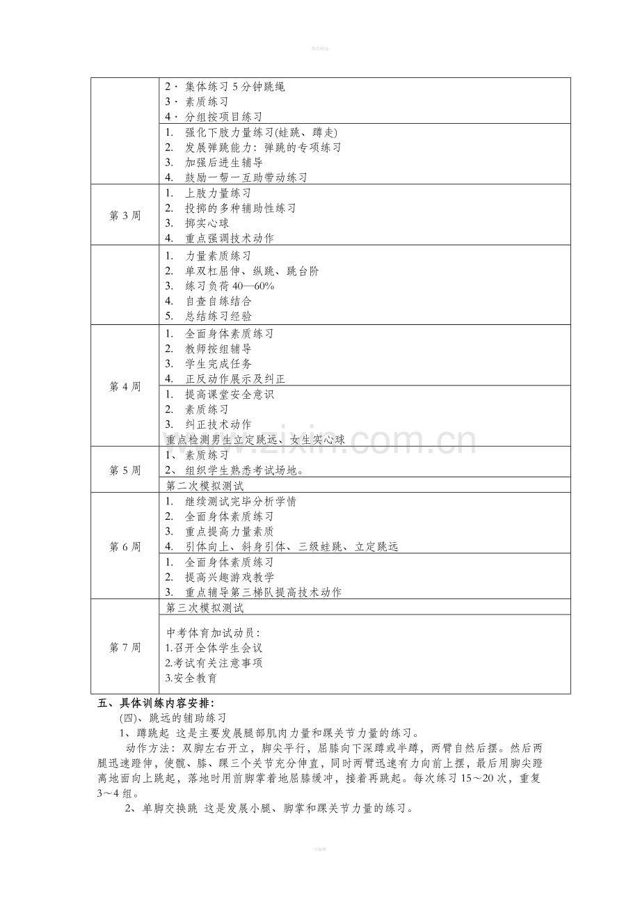 九级学生体育中考训练计划.doc_第2页