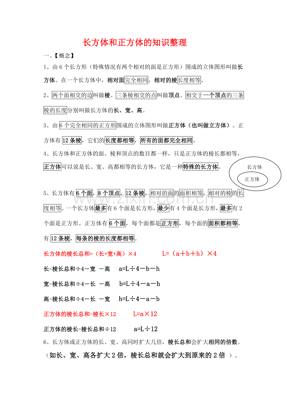 长方体和正方体的知识点整理.doc_第1页