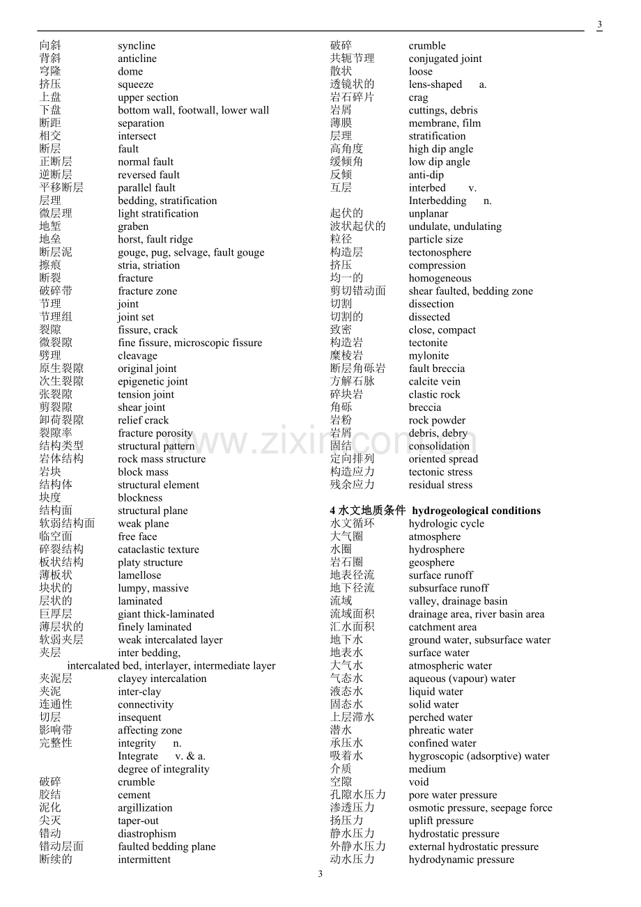 地质工程专业常用英文词汇.doc_第3页