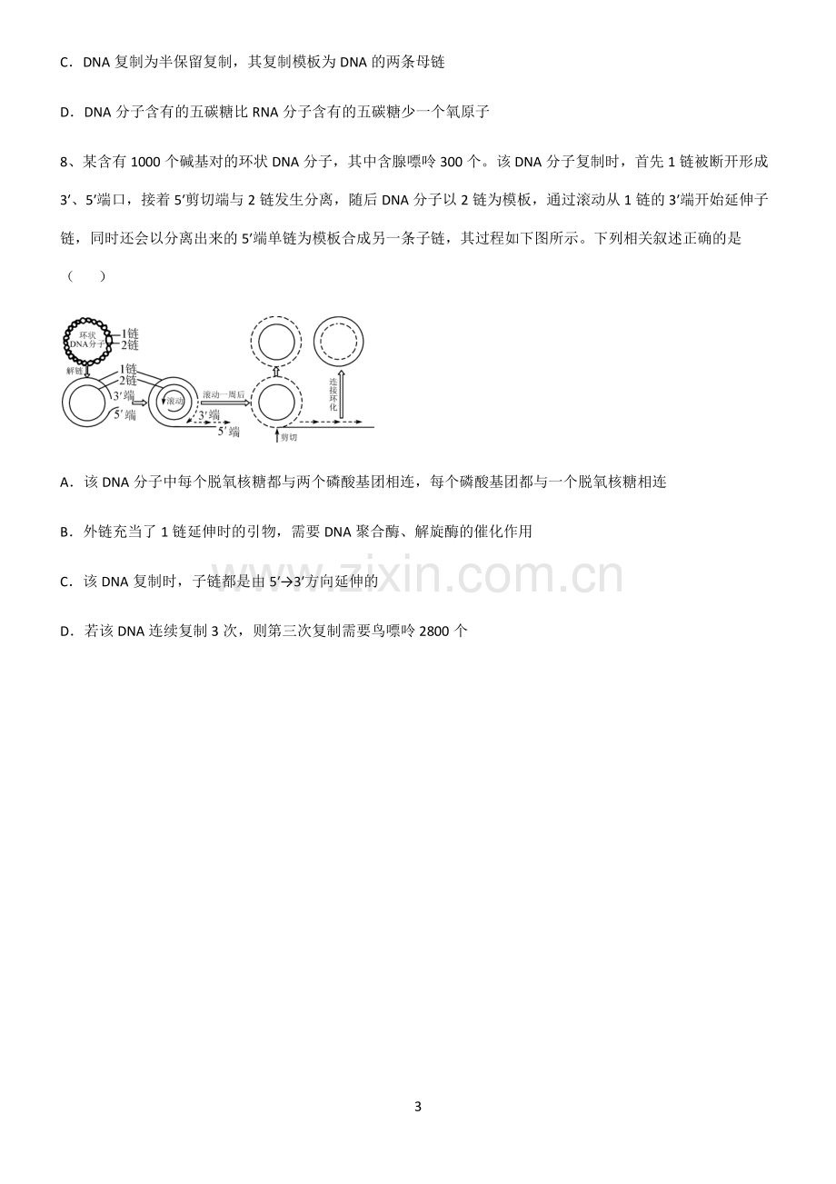 (文末附答案)2022届高中生物基因的本质重点知识点大全.pdf_第3页