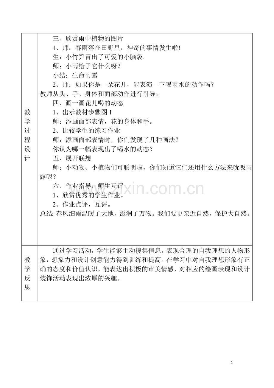 湘江版一年级美术下册教学设计及教学反思.doc_第2页