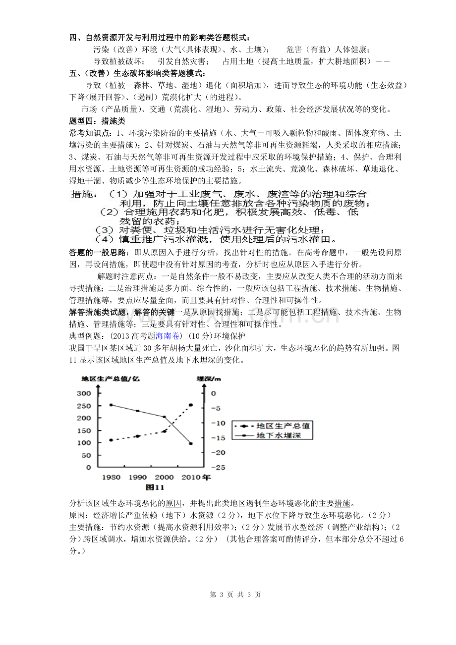 地理选修六环境保护常见四类题型(答题模式).doc_第3页