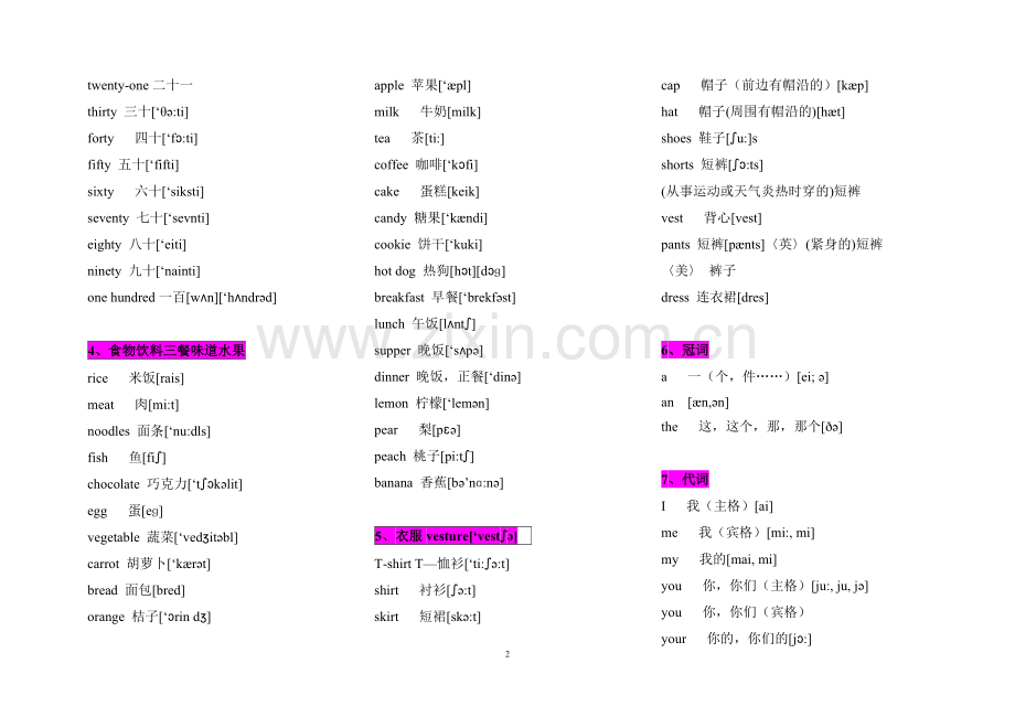 小学英语三至六年级英语单词分类汇总表.doc_第2页