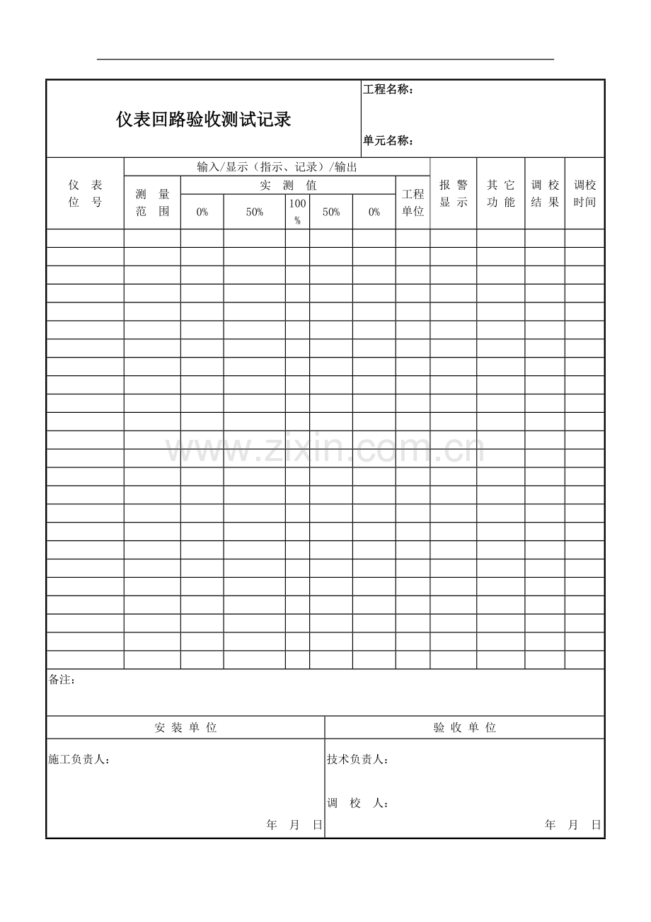 4.2.3投用前测试记录及维修后回路测试表.doc_第1页