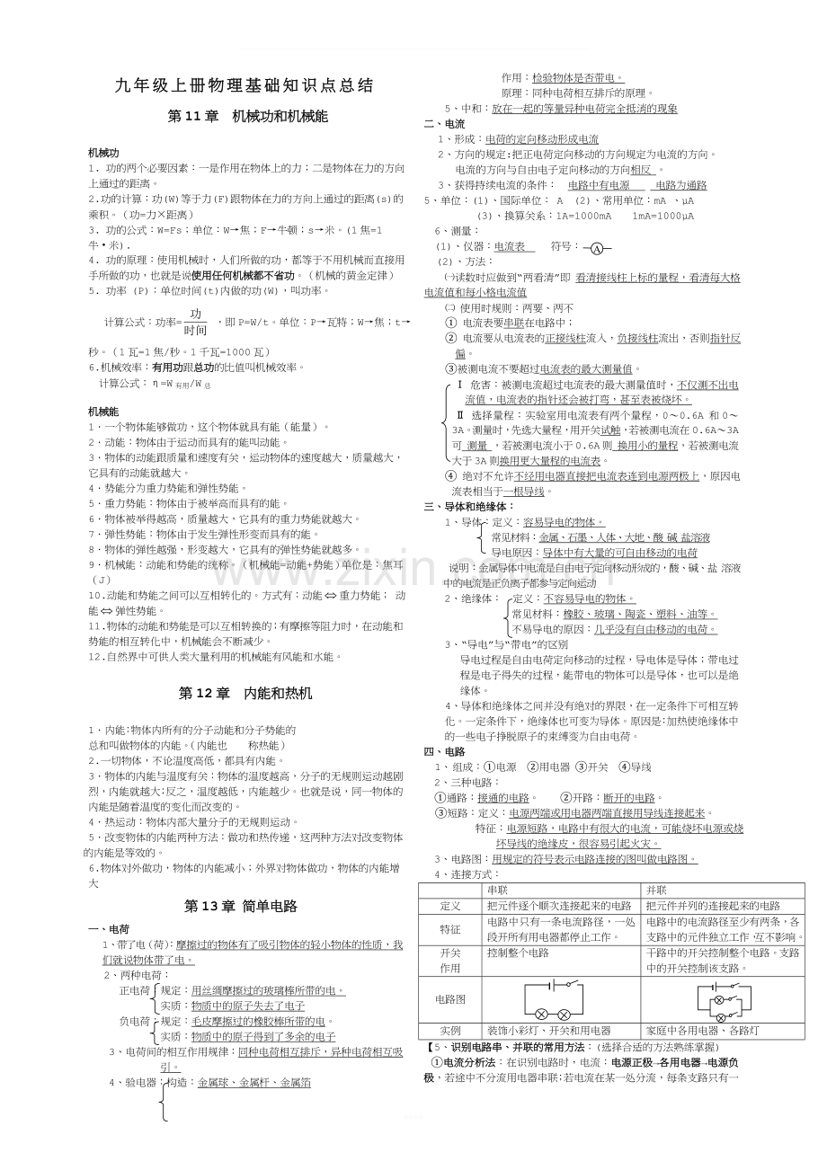 九年级上册物理基础知识点总结.doc_第1页